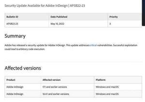 InDesignなどAdobeの複数製品に脆弱性、セキュリティアップデートをリリース