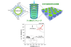 東大など、塩は通さずに水だけを高速で通すフッ素化ナノチューブを開発