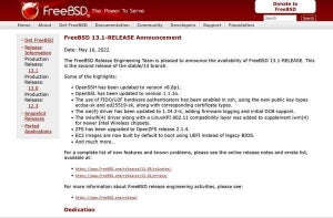 FreeBSD 13.1登場、13のサポートは2026年1月まで