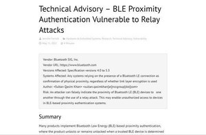 Bluetoothロックを解除する新しいリレー攻撃手法が実現、リスクの確認を