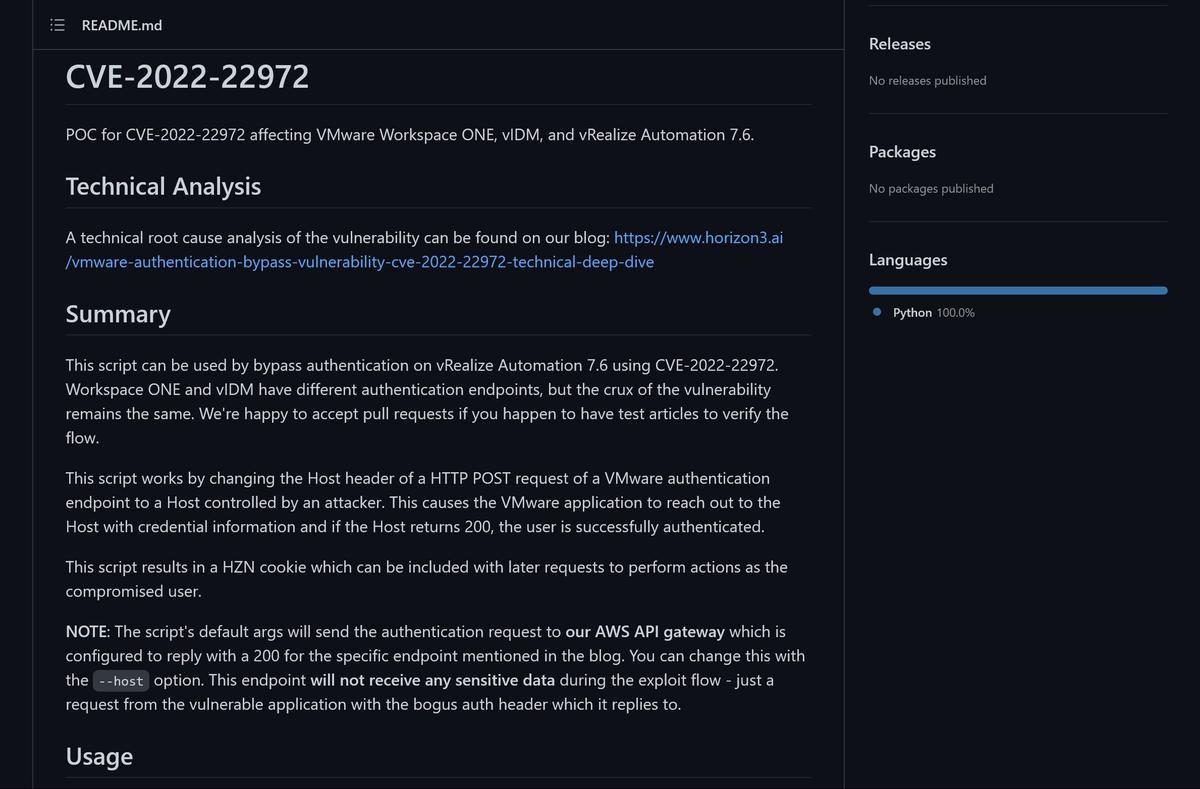 GitHub - horizon3ai/CVE-2022-22972
