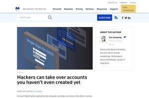 アカウント作成前にアカウントを乗っ取る方法が発見される