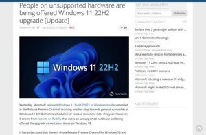 Windows 11開発版がシステム要件を満たさないパソコンに誤配信、確認を