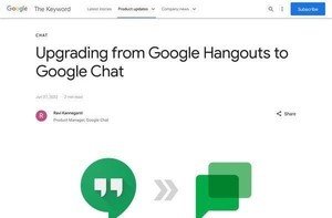 Google、サービス終了控えるハングアウトユーザーに移行を通知