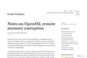 OpenSSLにリモートメモリ破壊の脆弱性、深刻度が緊急の可能性も