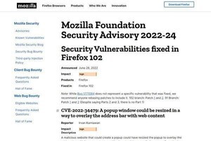 FirefoxとThunderbirdに重要な脆弱性、アップデートを
