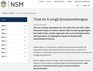 親ロシアのサイバー攻撃グループがノルウェーに対してDDoS攻撃を実施