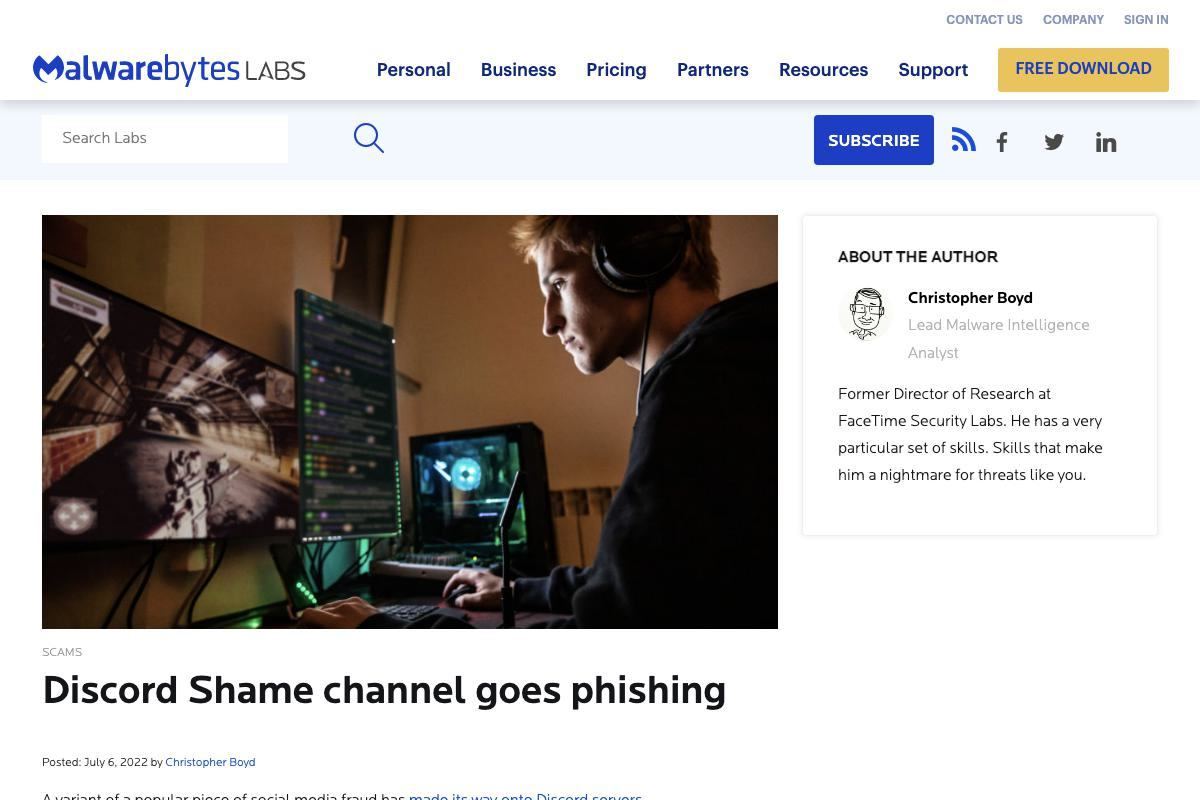 Discord Shame channel goes phishing｜Malwarebytes Labs
