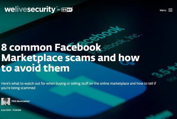 8 common Facebook Marketplace scams and how to avoid them｜WeLiveSecurity