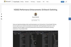 Visual Studio 2022、最新プレビュー版でGitブランチの切り替えパフォーマンス向上