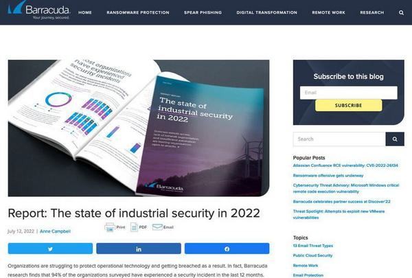 Report: The state of industrial security in 2022 - Journey Notes