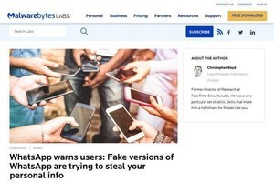 個人情報を窃取する偽物のWhatsAppに注意