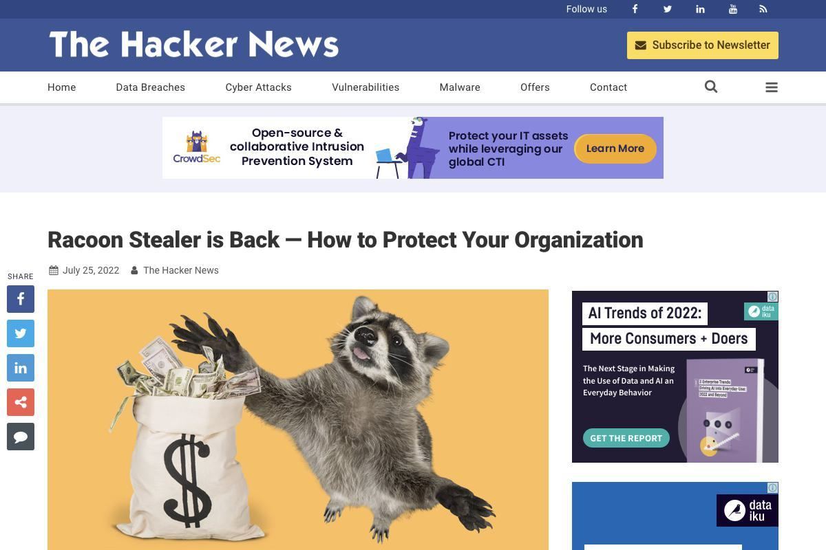 Racoon Stealer is Back — How to Protect Your Organization
