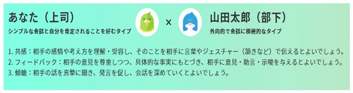 タイプ診断によるアドバイスのイメージ