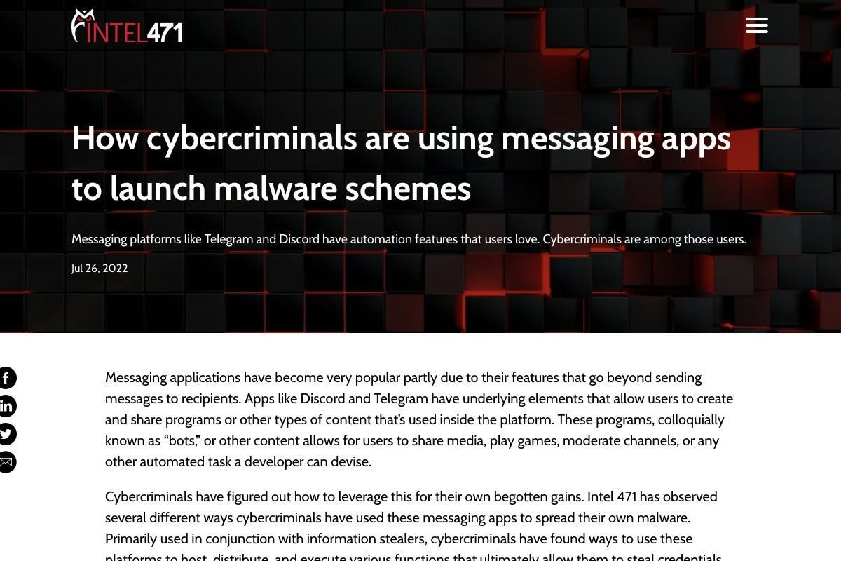 DiscordやTelegramに注意、サイバー犯罪者が窃取データ保存先 DiscordやTelegramに注意、サイバー犯罪者が窃取データ保存先