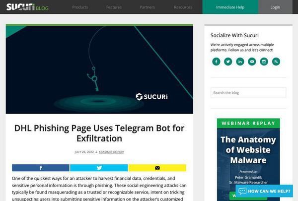 DHL Phishing Page Uses Telegram Bot for Exfiltration