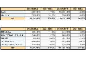 ソフトウェアビジネスの市場は前年度比10.2％増- 富士キメラ総研が予測