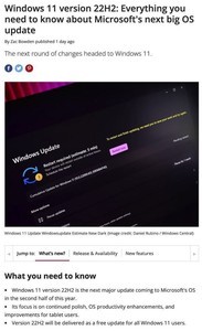 次期Windows 11の「バージョン 22H2」は9月20日にリリースか