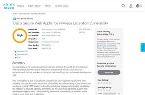 シスコの複数製品に重要な脆弱性、アップデートを