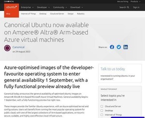 Canonical、ArmベースのAzure仮想マシン向けUbuntuイメージを提供開始