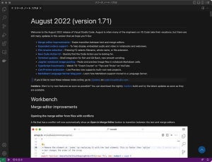 Visual Studio Code 2022年8月版（バージョン1.71）、新機能まとめ