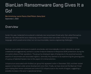 Go言語で作成された新しいランサムウェア「BianLian」とは？