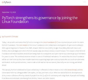 オープンソースの機械学習ライブラリー「PyTorch」がLinux Foundationへ