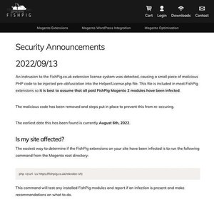 Magent向けFishPigプラグインがサプライチェーン攻撃の標的に -  悪意あるコード混入