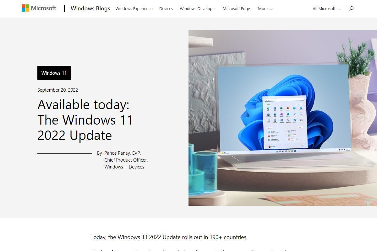 Available today: The Windows 11 2022 Update｜Windows Experience Blog