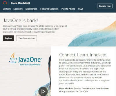 JavaOne 2022(公式Webサイト)