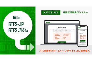 ナビタイム、バス情報フォーマット対応の遅延証明書発行システムを提供