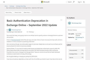 Microsoft Exchange Online基本認証の廃止期限迫る、10月1日から