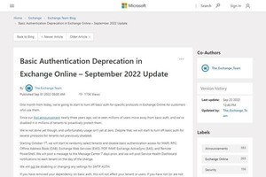 Microsoft Exchange Online基本認証の廃止期限迫る、10月1日から