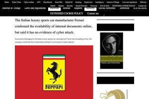 フェラーリの社内文書が流出、サイバー犯罪者グループが窃取したと主張