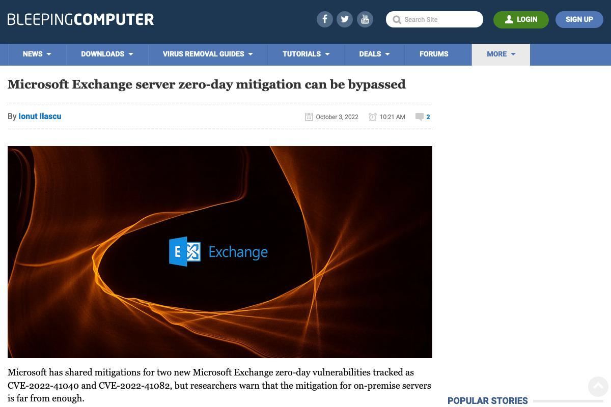 Microsoft Exchange server zero-day mitigation can be bypassed