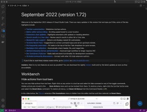 Visual Studio Code 2022年9月版（バージョン1.72）、新機能まとめ