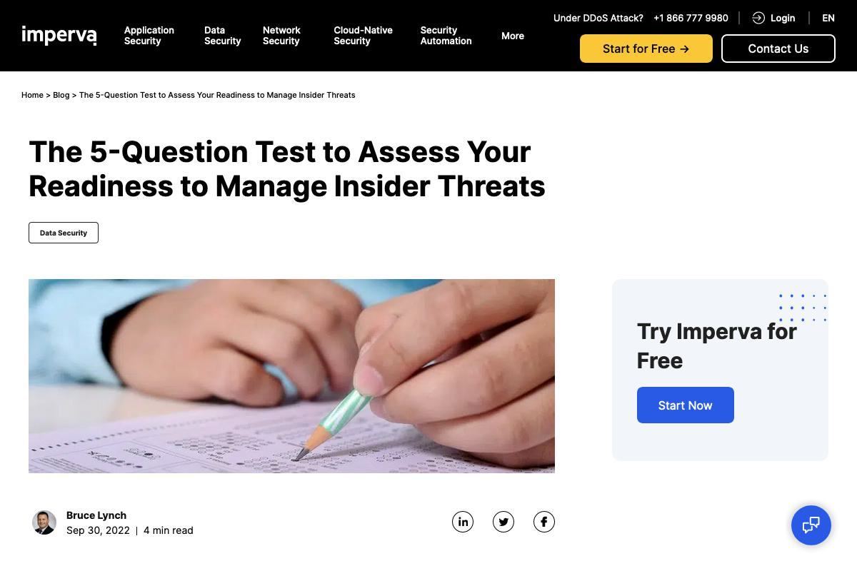 The 5-Question Test to Assess Your Readiness to Manage Insider Threats｜Imperva