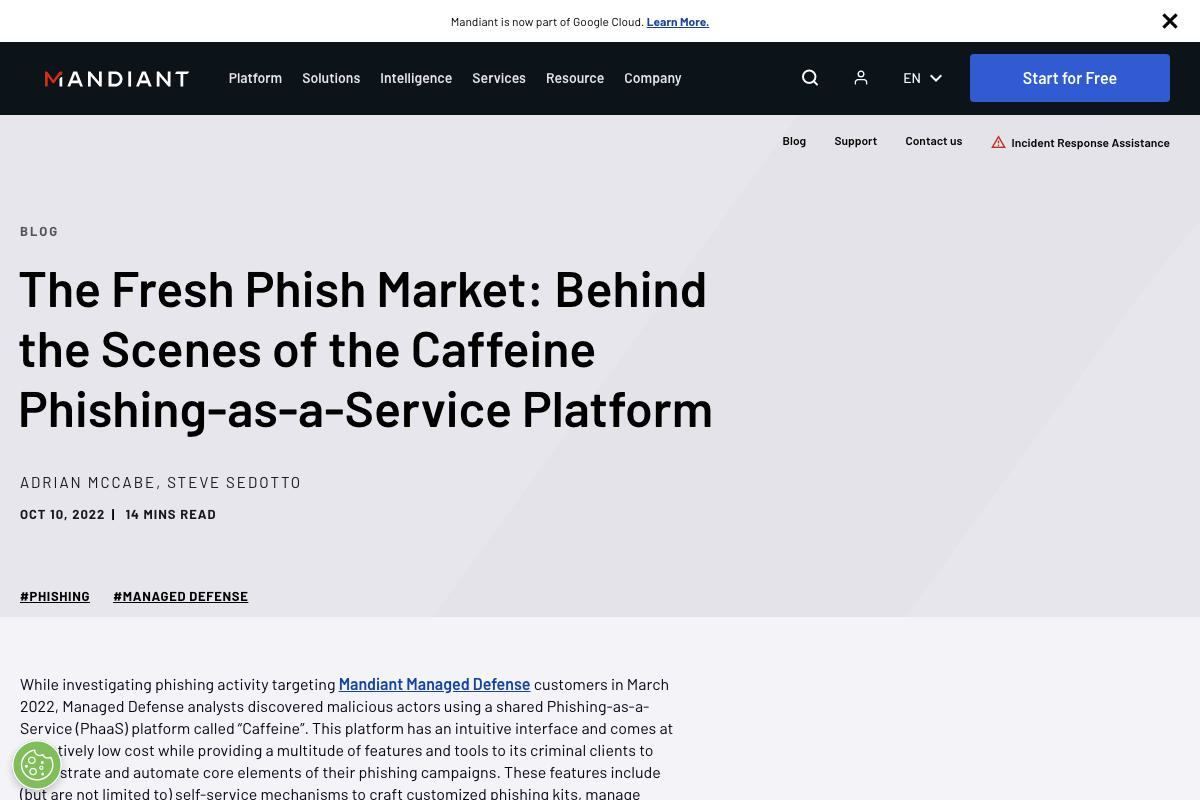 The Fresh Phish Market: Behind the Scenes of the Caffeine Phishing-as-a-Service Platform｜Mandiant