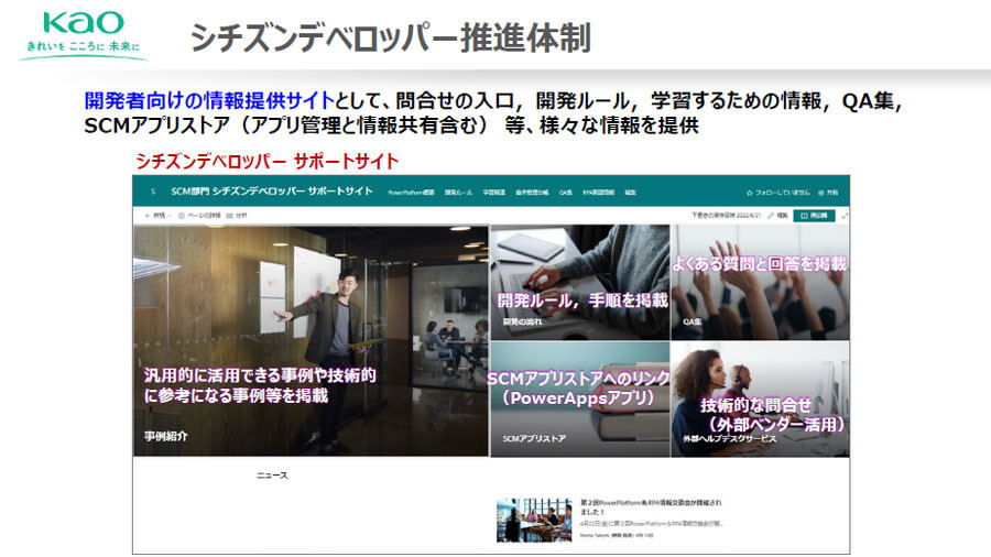 「シチズンデベロッパーサポートサイト」のイメージ