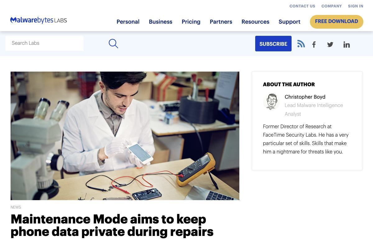 Maintenance Mode aims to keep phone data private during repairs