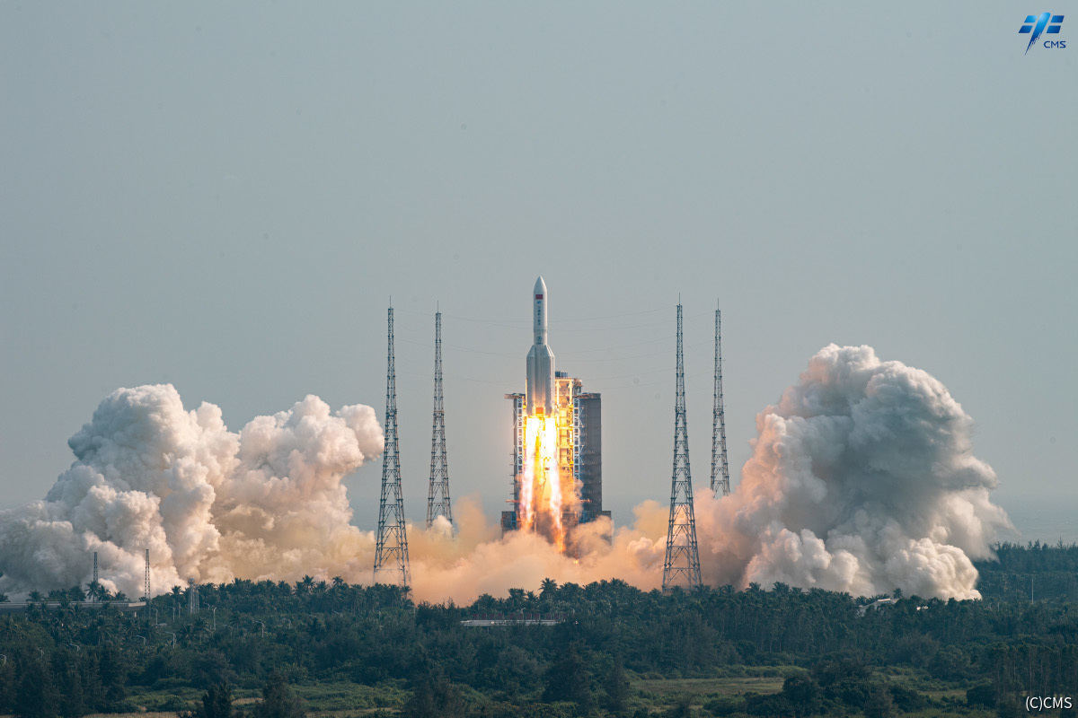 夢天モジュールを載せて打ち上げられた長征五号Bロケット