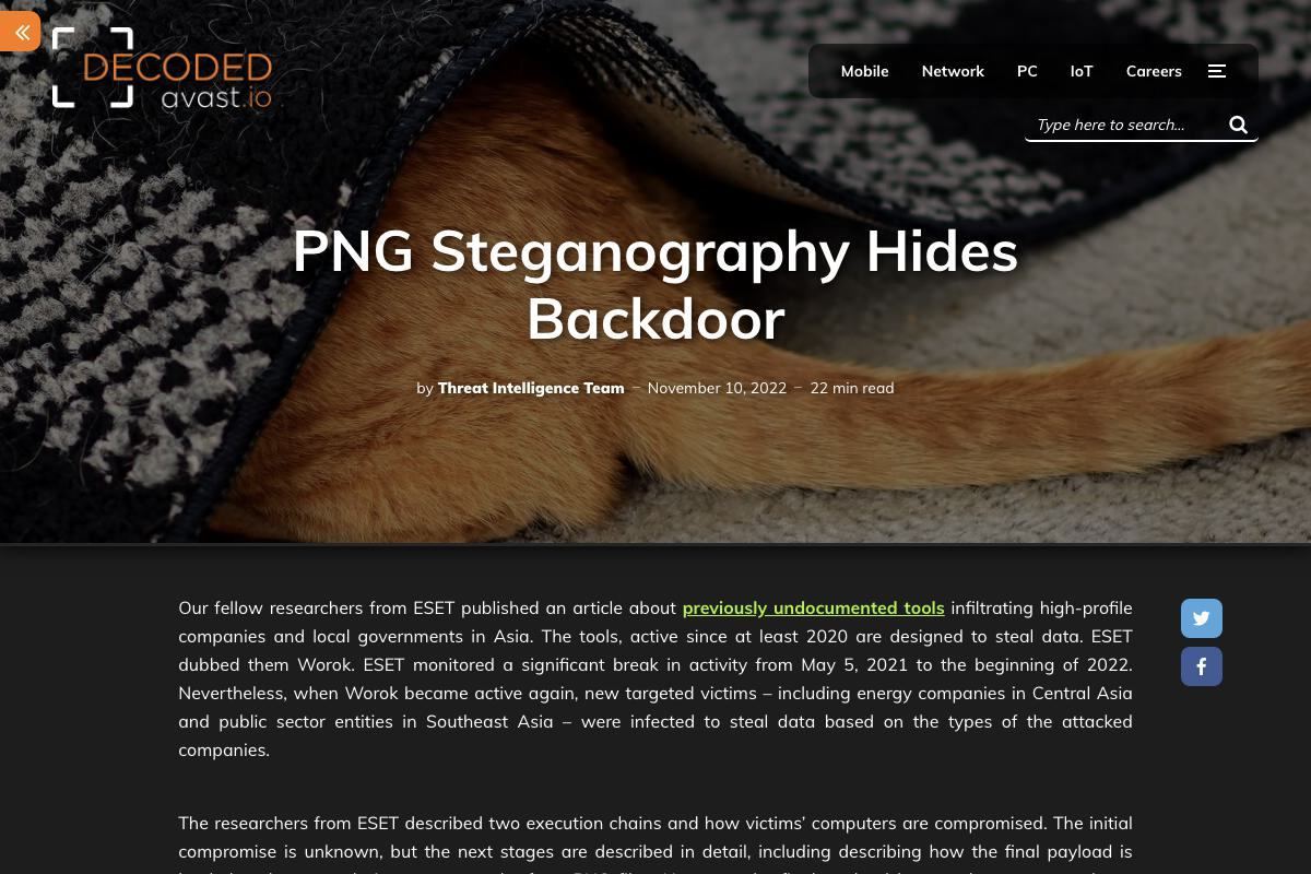 PNG Steganography Hides Backdoor - Avast Threat Labs