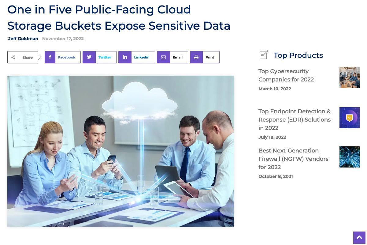 One in Five Public-Facing Cloud Storage Buckets Expose Sensitive Data｜eSecurityPlanet