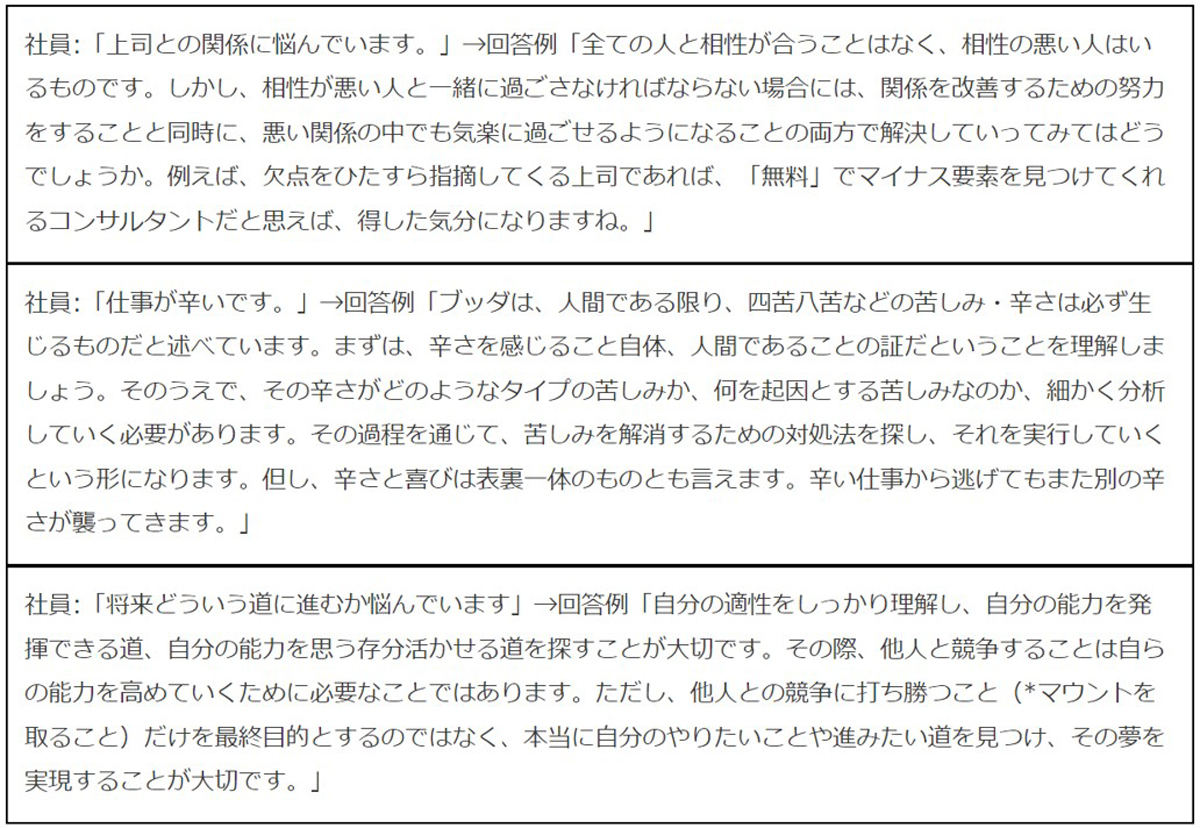 仏教コンサルティングサービスの例