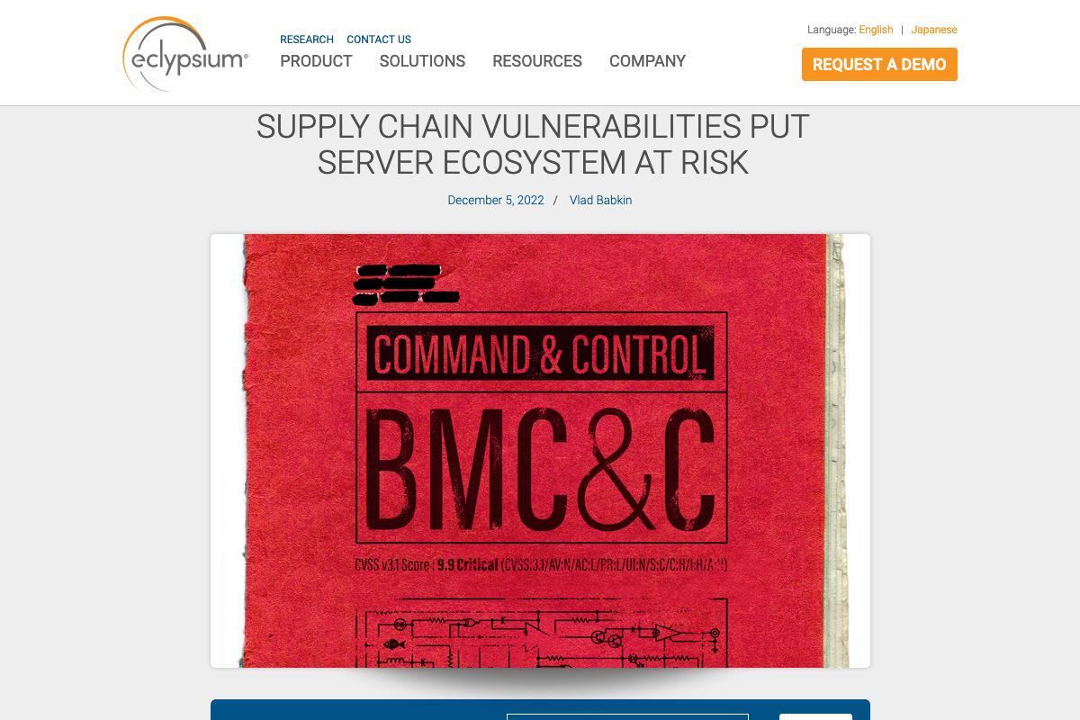 Supply Chain Vulnerabilities Put Server Ecosystem At Risk - Eclypsium