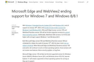 Microsoft Edge、Windows 7とWindows 8.1/8のサポート終了へ
