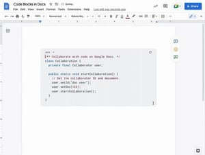 Google ドキュメントでソースコードの簡単なフォーマット表示が可能に