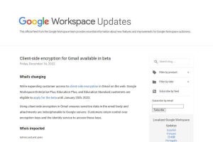 Gmail、β版としてクライアントサイド暗号化を導入 - ユーザー限定