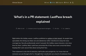 LastPassの情報漏洩報告は不誠実、研究者が問題点を指摘
