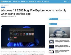 Windows 11 22H2でエクスプローラーがランダムにポップアップする問題